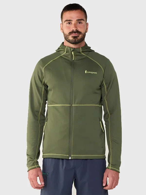 Recreated 2026 Cotopaxi Tempa fleece hooded jacket in green for men and women with soft feel and functional design