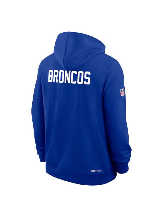 Sean Payton Broncos Nike Royal Hoodie featuring Dri-FIT moisture-wicking technology and team-inspired detailing.