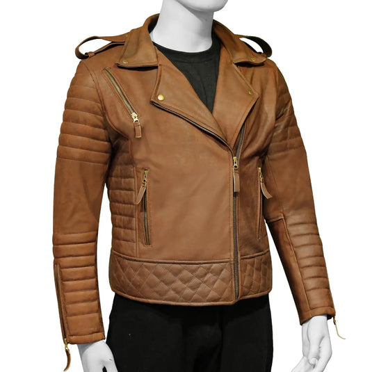 James Brown Padded Motorcycle Leather Jacket