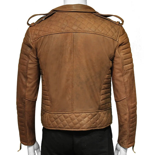 James Brown Padded Motorcycle Leather Jacket