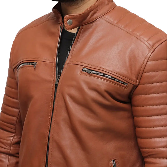 Michael Tan Brown Sheepskin Leather Jacket