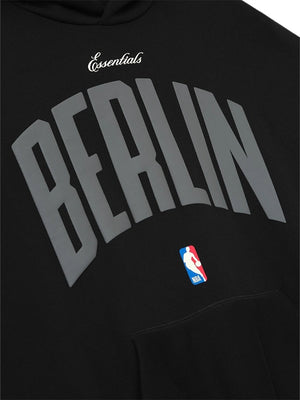 Fear of God x Berlin Game hoodie in 90s grey fleece featuring oversized styling and retro streetwear energy