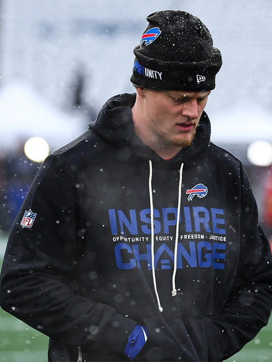 Buffalo Bills Inspire Change 2025 black hoodie by Nike combining comfort with impactful messaging