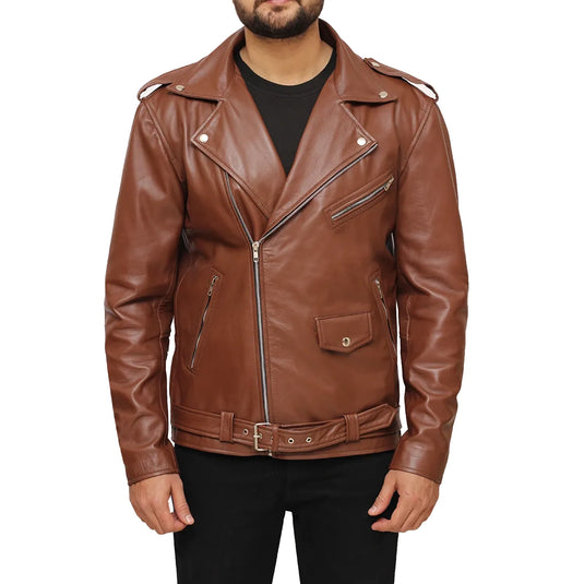 Tyler Brown Sheepskin Motorcycle Leather Jacket