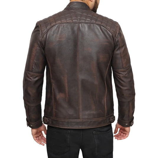 Joseph Distressed Brown Leather Jacket Mens