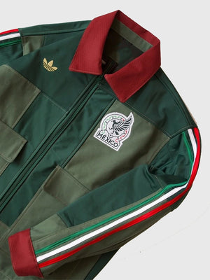 Recreated Mexico Worker green cotton jacket with reinforced stitching and comfortable everyday wear
