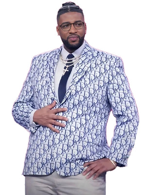 Sleek Christian Dior blazer jacket worn by comedian Druski during his trolling skit with Pastor Michael Todd