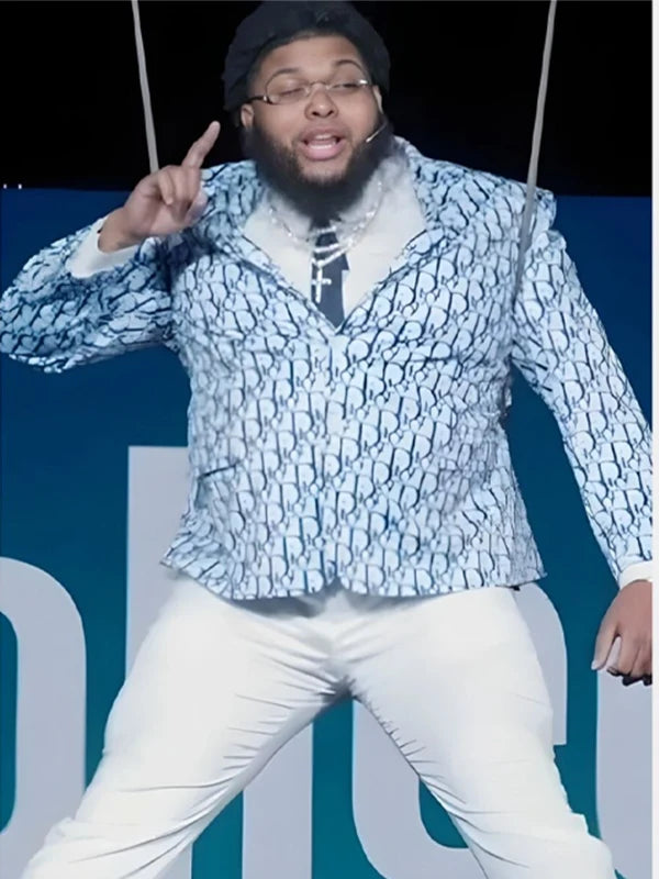 Druski-inspired Christian Dior blazer jacket in a classic fit recreating his look from the Pastor Michael Todd skit