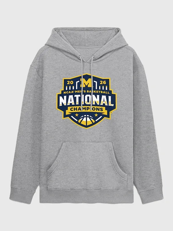 Michigan Wolverines 2026 Half-Court Hero champions hoodie recreated with soft interior and standout collegiate styling