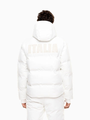 Recreated Winter Olympic Milano Cortina 2026 Sergio Mattarella EA7 Team Italy jacket featuring stand collar and sleek silhouette