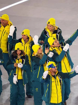 Milano Cortina 2026 Team Australia inspired full-zip hooded jacket in green with casual performance styling