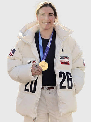 Recreated off-white Team USA closing ceremony jacket for Milano Cortina 2026 designed for warmth and versatile layering