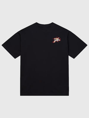 Black Allen Iverson The Answer Philadelphia 76ers t-shirt recreated with statement front design and clean finish