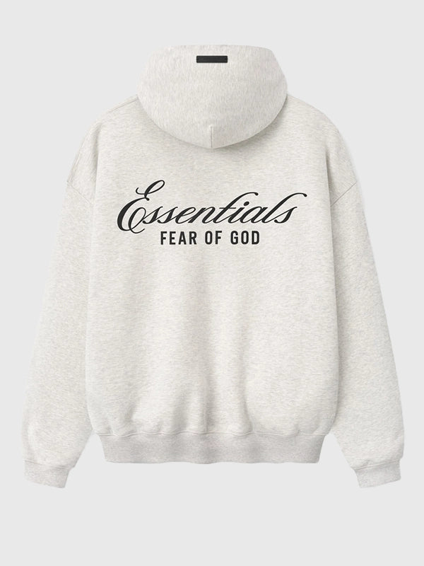 Unisex grey Essentials Inglewood x All Star Weekend ’26 fleece hoodie with classic hood and front pouch pocket