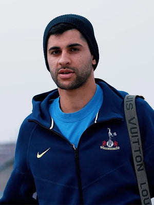 RECREATED Nike T90 Tottenham Spurs FC 2025/26 Navy Tech Fleece Hoodie offering lightweight fleece warmth and a clean athletic profile