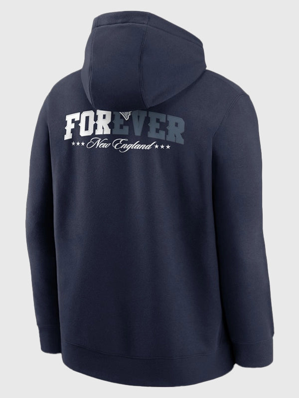 Nike Patriots Rivalries Collection Club Fleece hoodie in navy offering a balanced blend of comfort and team-focused style