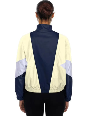 Navy and cream Los Angeles Dodgers New Era City Connect windbreaker jacket recreated with full-zip closure and sleek athletic styling