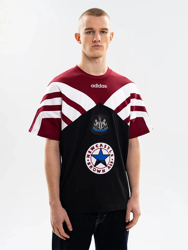 RECREATED Adidas x Newcastle United 1995/96 crewneck t-shirt with retro football styling