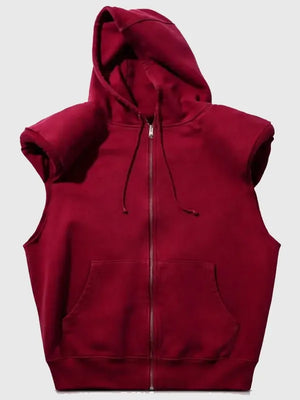 Justin Bieber Coachella 2026 Sleeveless Hoodie crafted with breathable fabric, raw-edge arm openings, and casual oversized feel