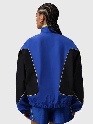 RECREATED Nike x Jordan FIFA World Cup Brazil 2026 Women’s Blue & Black Anthem Track Jacket designed with a streamlined fit and modern sporty appeal