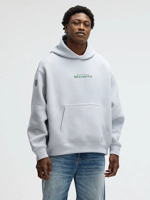 Nike Seattle Seahawks 2025 Rivalries grey hoodie crafted from soft tech fleece for lightweight warmth and comfort.