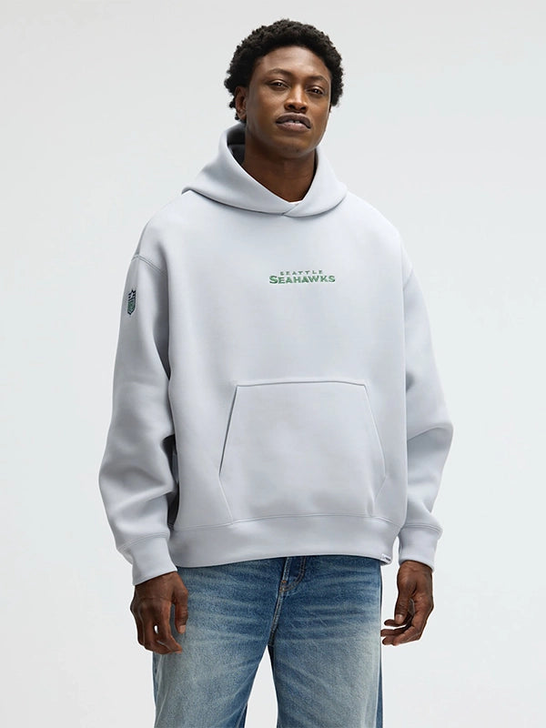 Nike Seattle Seahawks 2025 Rivalries grey hoodie crafted from soft tech fleece for lightweight warmth and comfort.