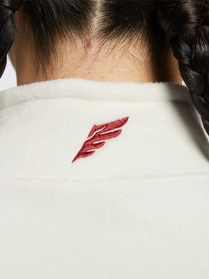 RECREATED Nike Chinese New Year fleece pullover jacket in off-white featuring an oversized fit and cozy construction