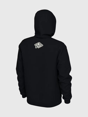 Black Nike Sportswear Club Jackie Robinson 42 Hoodie designed with classic pullover fit and embroidered chest detailing