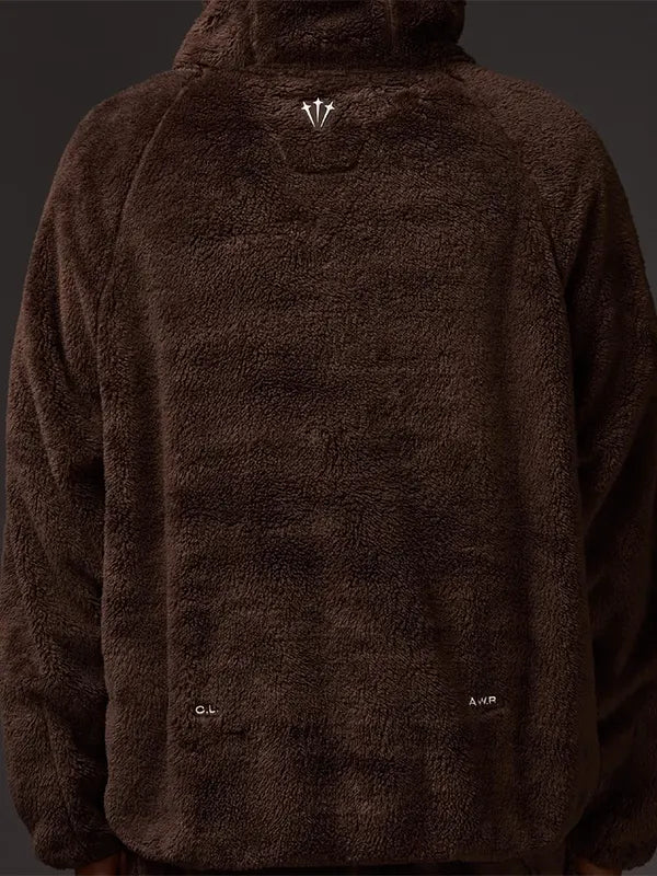 Unisex brown Nocta x Nike Chalet Polar Hoodie crafted from premium faux fur for everyday wear.