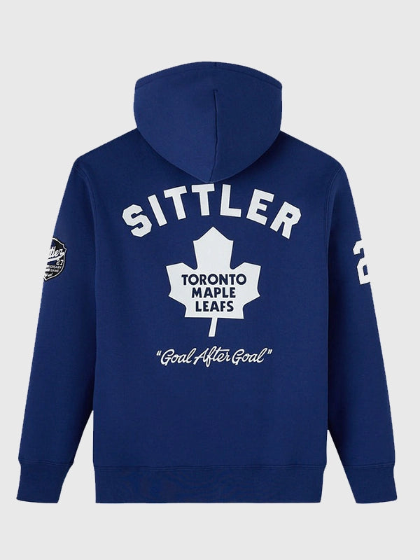 Toronto Maple Leafs inspired OVO pullover hoodie recreated in blue for the 2026 Darryl Sittler collection