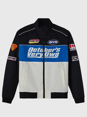 Black RECREATED October's Very Own 2026 Snowcross Racing full zip jacket with structured fit