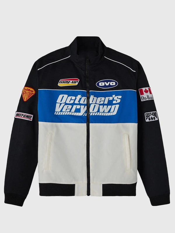 Black RECREATED October's Very Own 2026 Snowcross Racing full zip jacket with structured fit