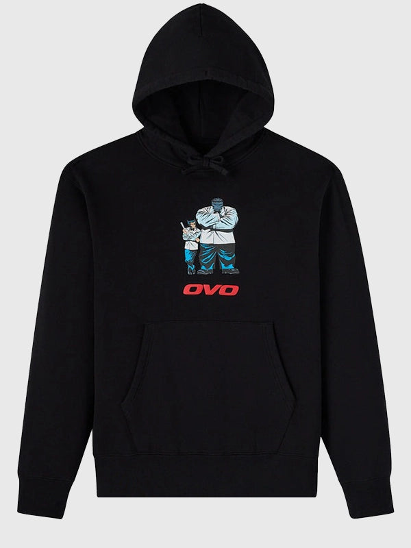 OVO x Marvel Mr. Fix It black pullover graphic hoodie recreation designed for comfort with bold printed detailing