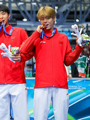 Recreated Winter Olympics 2026 Milano Cortina Team China red jacket featuring structured fit and smooth fabric finish