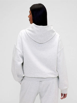 Recreated Gap x Summer Fridays oversized hoodie in grey with soft fleece lining and modern casual appeal