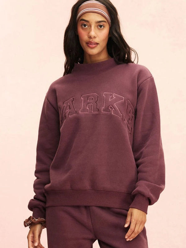 Varsity mockneck sweatshirt in plush fleece from Parke 2026 with a minimal, modern aesthetic