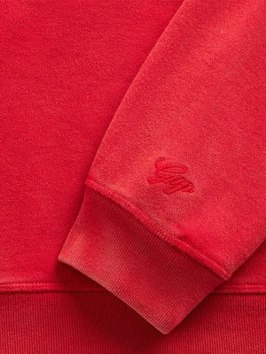 Red oversized raglan logo sweatshirt recreated from the Gap x Summer Fridays collaboration with a comfortable, modern fit