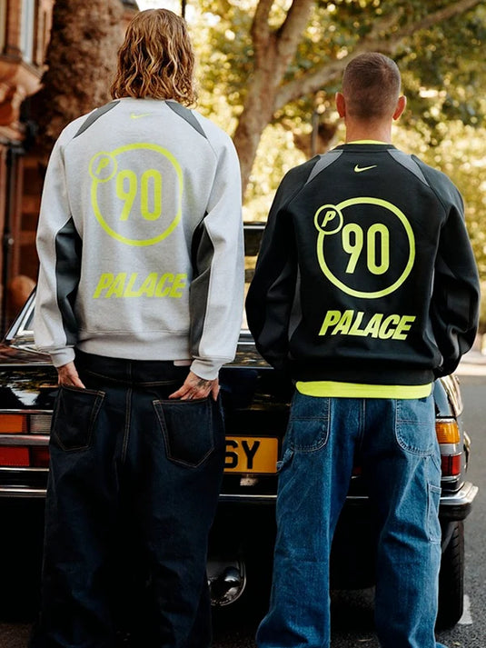 fleece Palace x Nike Total P90 crewneck offering signature co-branded design and a contemporary relaxed fit.