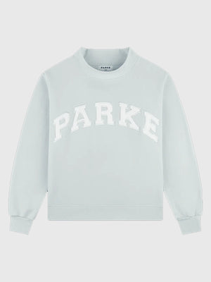RECREATED Parke 2026 Bridal Varsity Mockneck Fleece Sweatshirt featuring soft fleece construction with a clean varsity-inspired silhouette