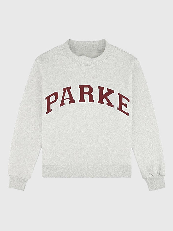 Recreation 2025 Parke Holiday Varsity Fleece Mockneck Sweatshirt in grey with a soft fleece build and clean varsity-inspired detailing.