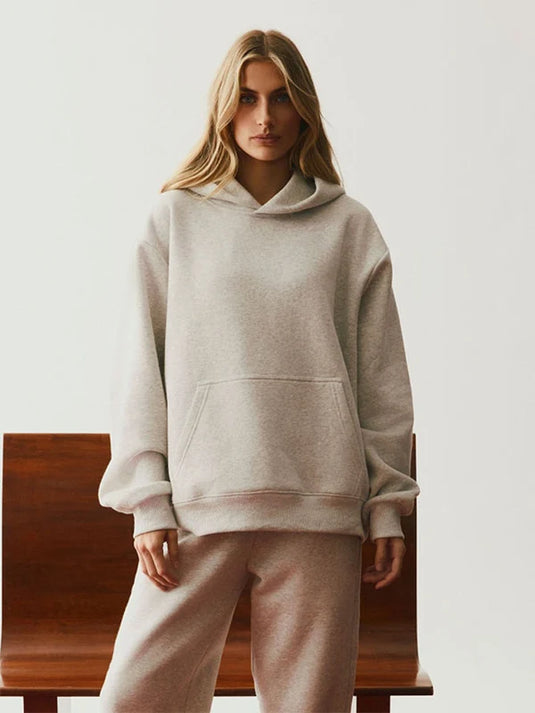 Recreated Parke Boston Graphic Fleece Hoodie in grey featuring bold front artwork and soft texture.