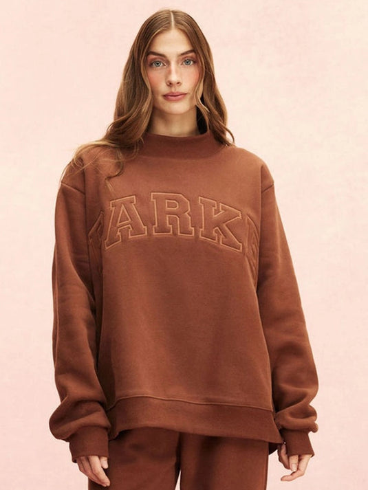 Soft fleece varsity mockneck sweatshirt by Parke 2026 designed for warmth and everyday comfort
