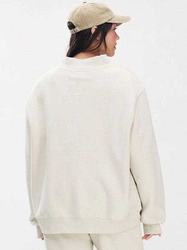 Monochrome varsity mockneck sweatshirt in fleece from Parke 2026 built for a clean, timeless look
