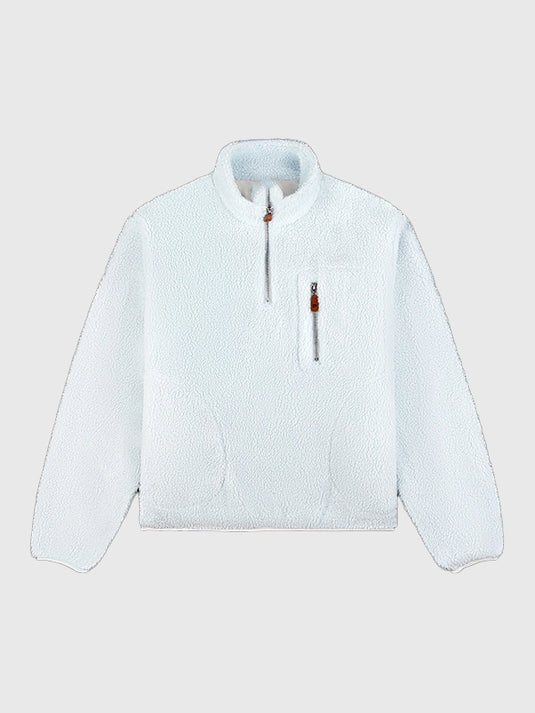 Parke 2026 light blue fleece quarter zip pullover with cozy texture and effortless everyday style