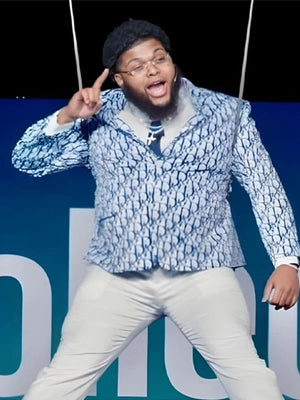 Druski-inspired Christian Dior blazer jacket in a classic fit recreating his look from the Pastor Michael Todd skit