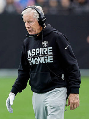 Las Vegas Raiders black Inspire Change sideline hoodie inspired by Pete Carroll 2025 coaching style