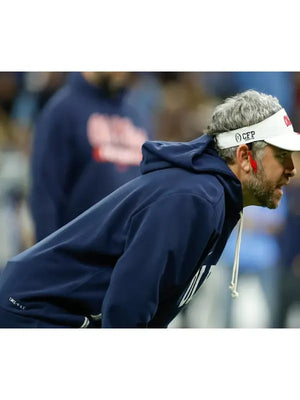 Recreated navy Nike Ole Miss hoodie reflecting Pete Golding’s collegiate game-day look