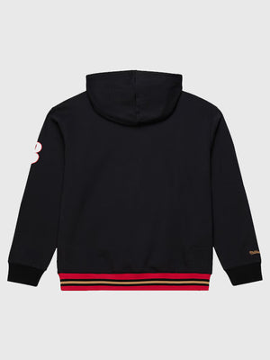 RECREATED black Playmaker fleece pullover hoodie Philadelphia 76ers x Mitchell & Ness featuring Allen Iverson inspired design and cozy fabric