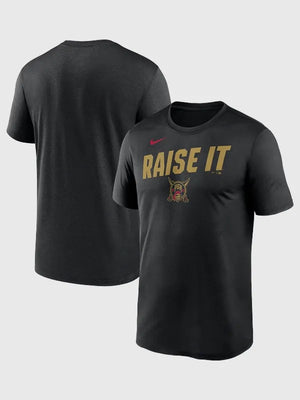 Recreated Pittsburgh Pirates Nike black 2026 City Connect Team Phrase Script Dri-FIT t-shirt with lightweight performance fabric and clean graphic styling