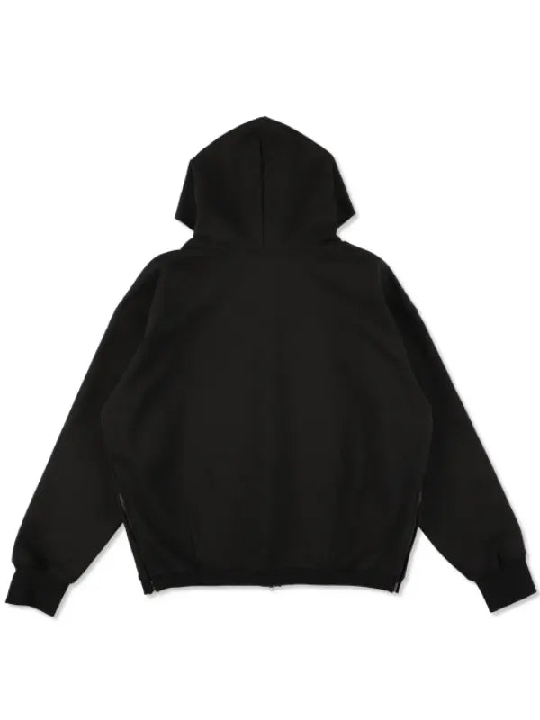 Black zip-up fleece hoodie inspired by the PlayStation and Wind and Sea team collaboration design